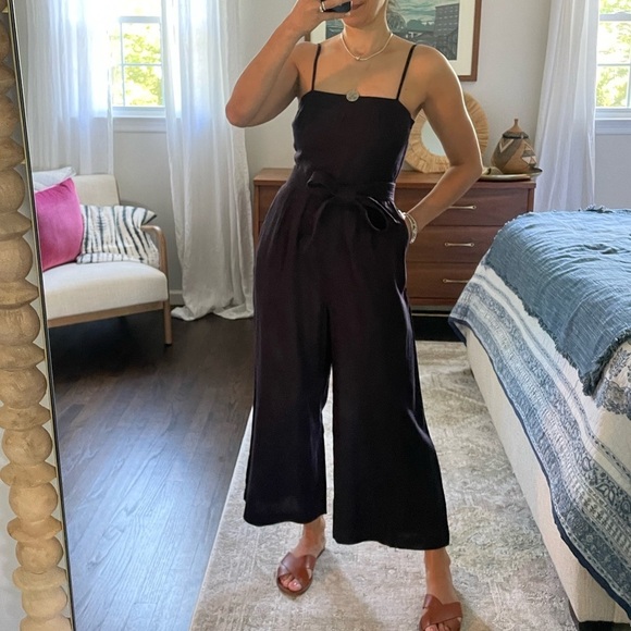 J. Crew 100% Linen Wide Leg Jumpsuit - Picture 1 of 13